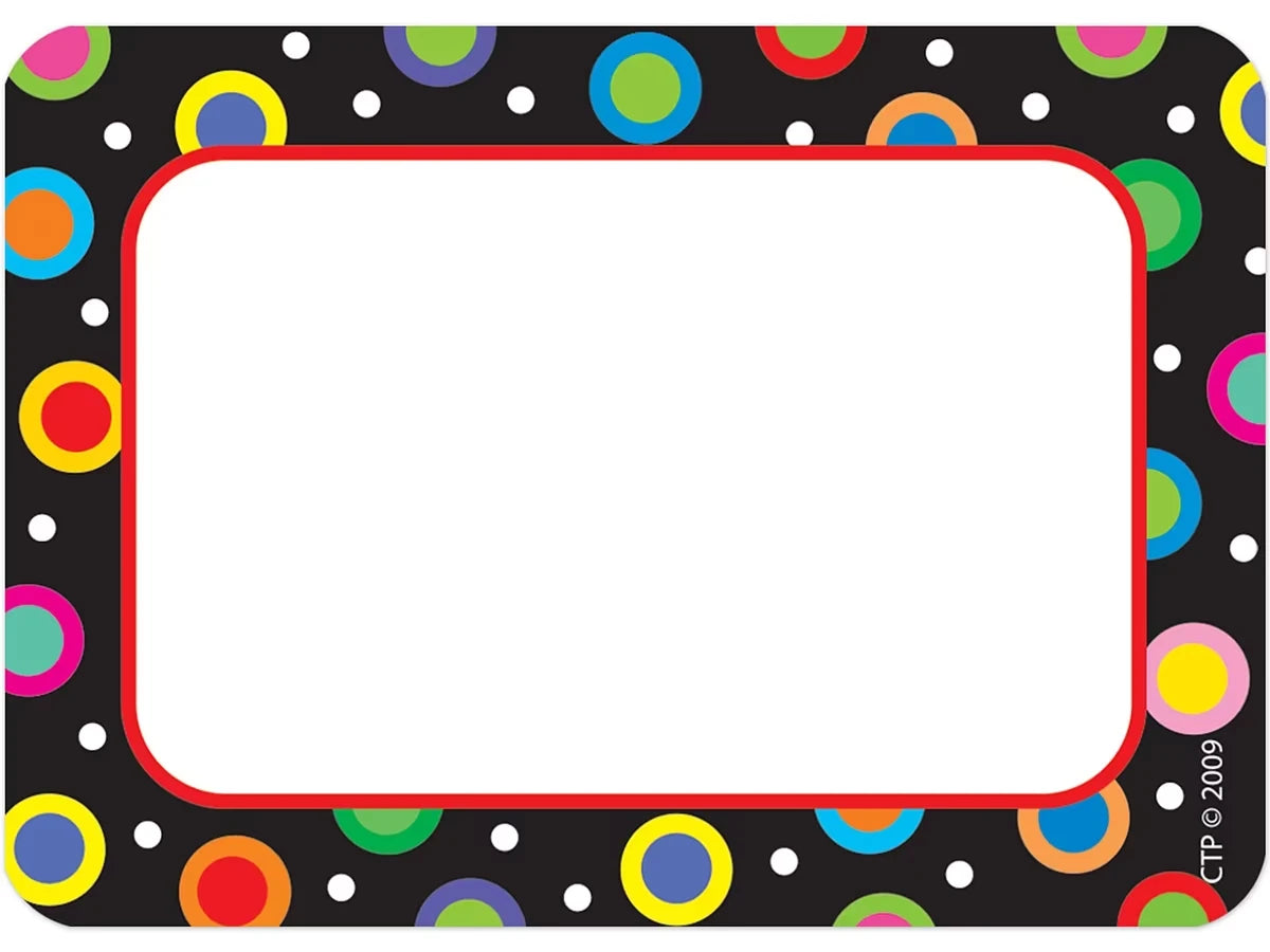 Poppin’ Patterns Dotted Name Tags - US 9075