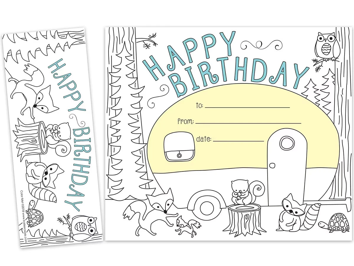 Color Me! Double-Sided Bookmark Birthday Certificates - US 6604