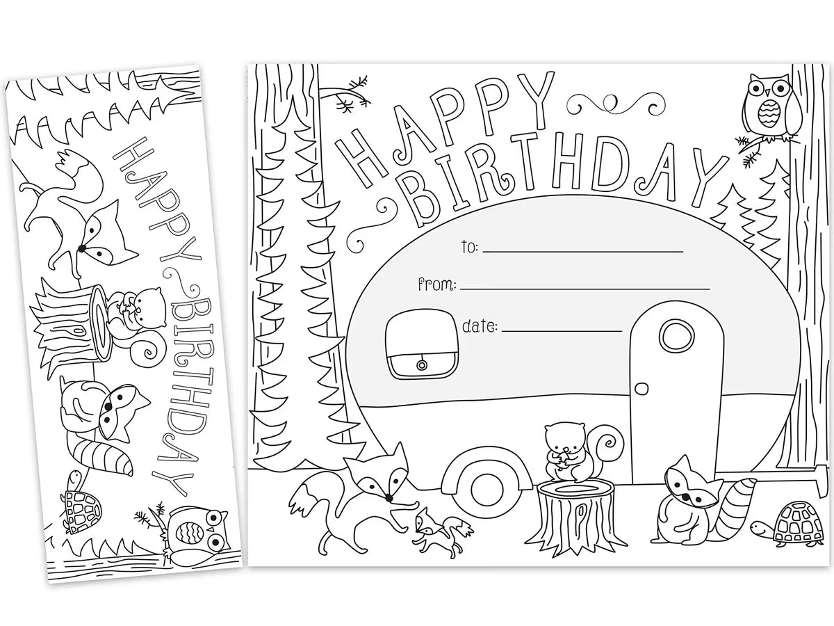 Color Me! Double-Sided Bookmark Birthday Certificates - US 6604