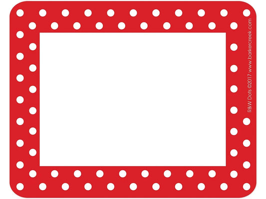 Red Polka Dot Name Tags - US 6117
