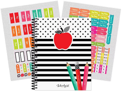 Black, White & Stylish Brights Lesson Plan & Record Book - US 9416