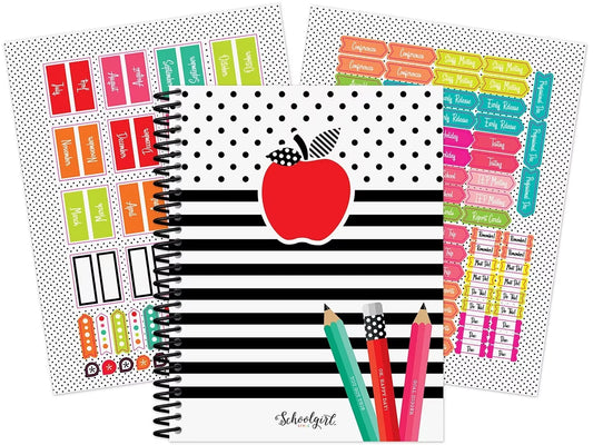 Black, White & Stylish Brights Lesson Plan & Record Book - US 9416