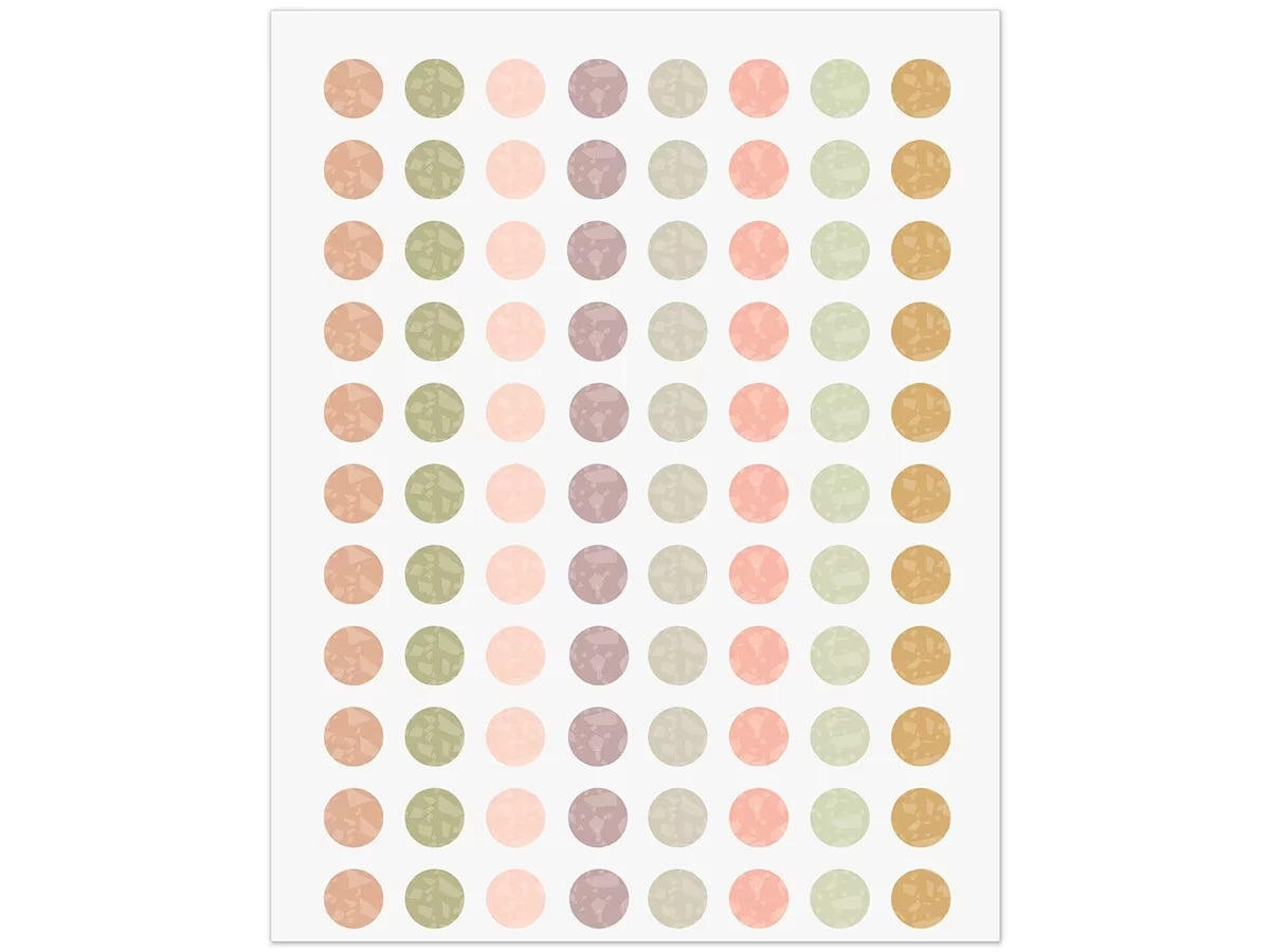Terrazzo Tones Circle Mini Stickers - US 6289