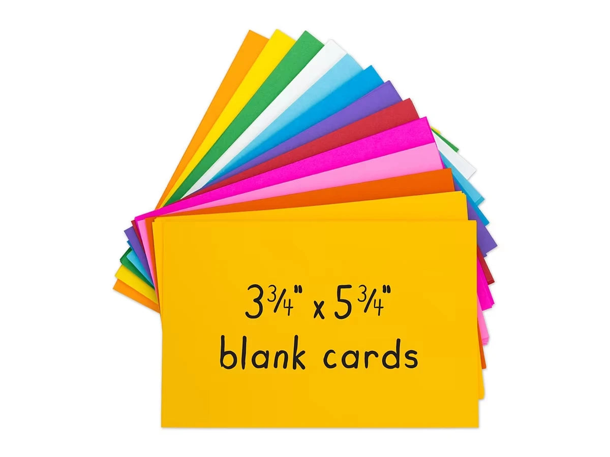 Bright Blank Flash Cards - Pack of 100 - US 1583