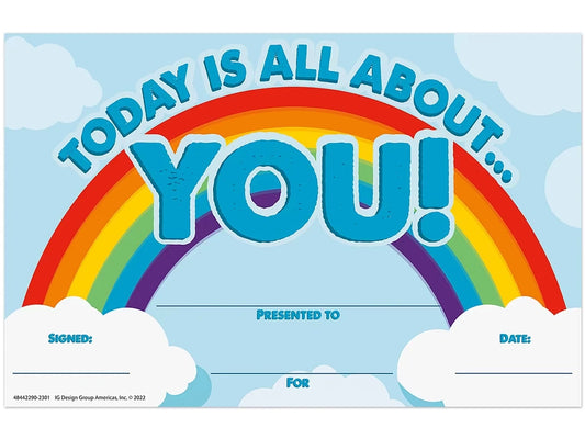Today Is All About You Certificates - US 6432