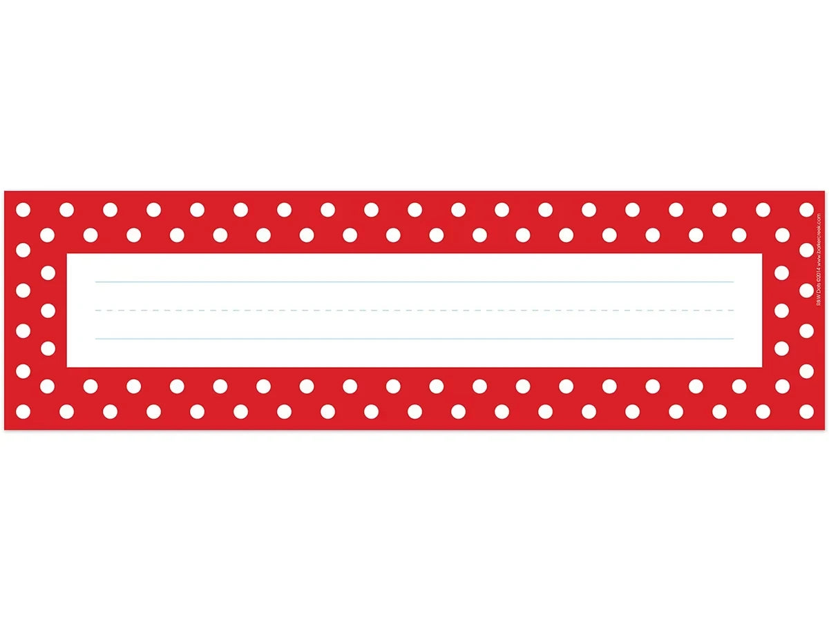 Red Polka Dot Double-Sided Nameplates - US 9637
