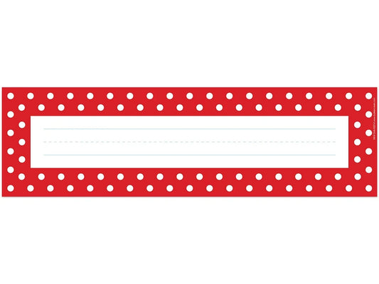 Red Polka Dot Double-Sided Nameplates - US 9637