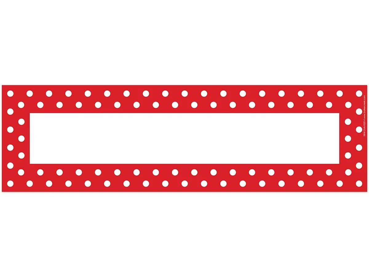 Red Polka Dot Double-Sided Nameplates - US 9637