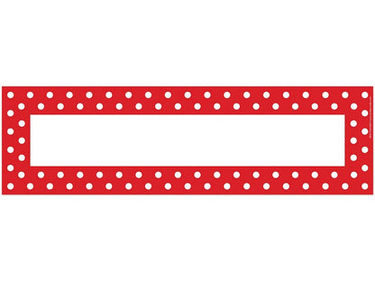 Red Polka Dot Double-Sided Nameplates - US 9637
