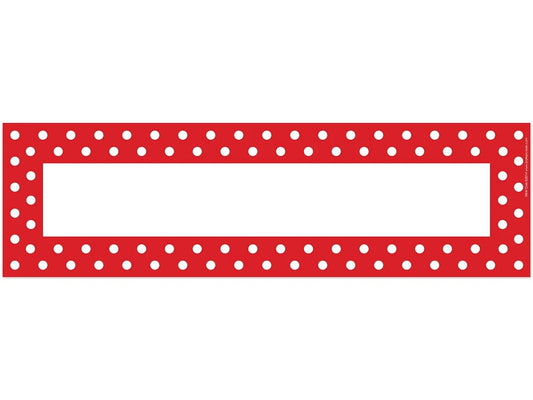 Red Polka Dot Double-Sided Nameplates - US 9637