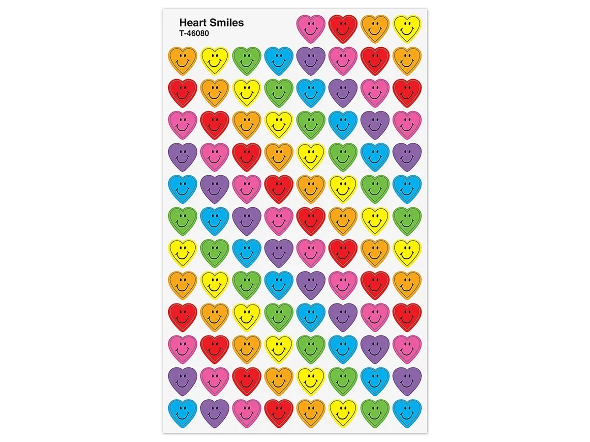 Smiling Heart Mini Stickers - Value Pack - US 8945