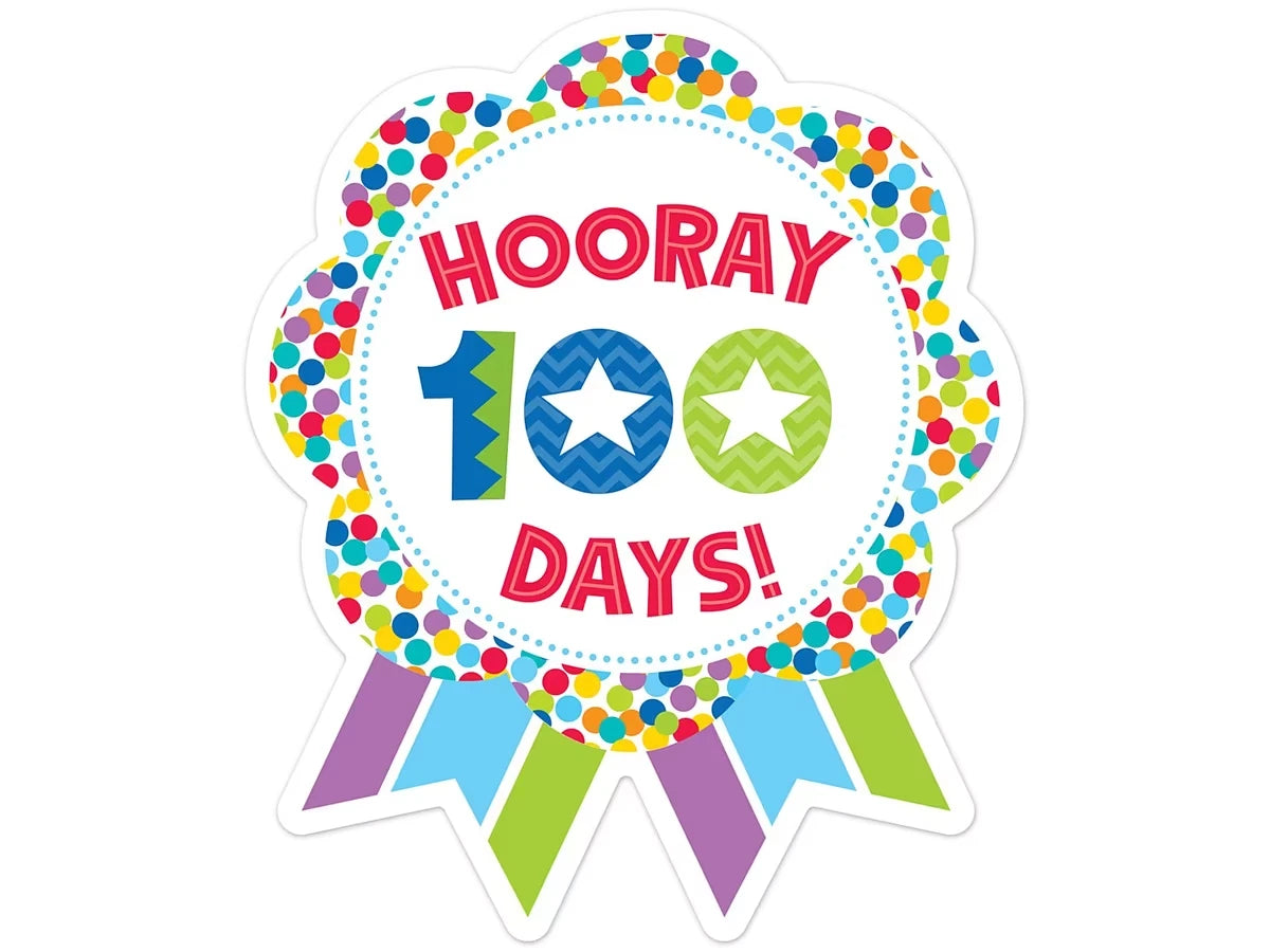 Hooray 100 Days! Ribbon Badges - US 9401