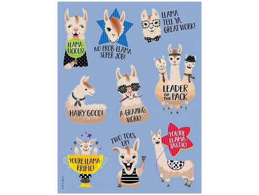 Bold & Bright Llama Motivational Stickers - US 7800