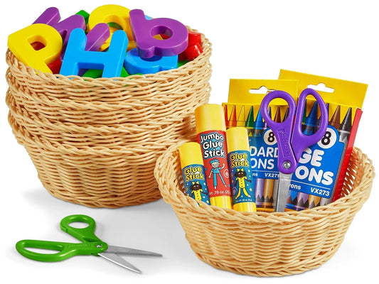 Dishwasher-Safe Round Natural Baskets - Set of 5 - US 5736