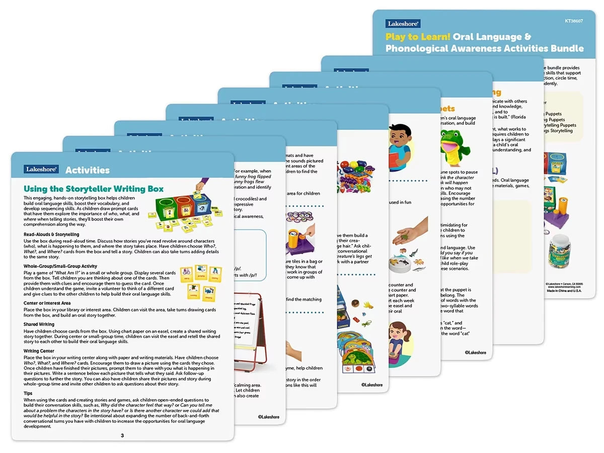Play to Learn! Oral Language & Phonological Awareness Activities Bundle - US 2662