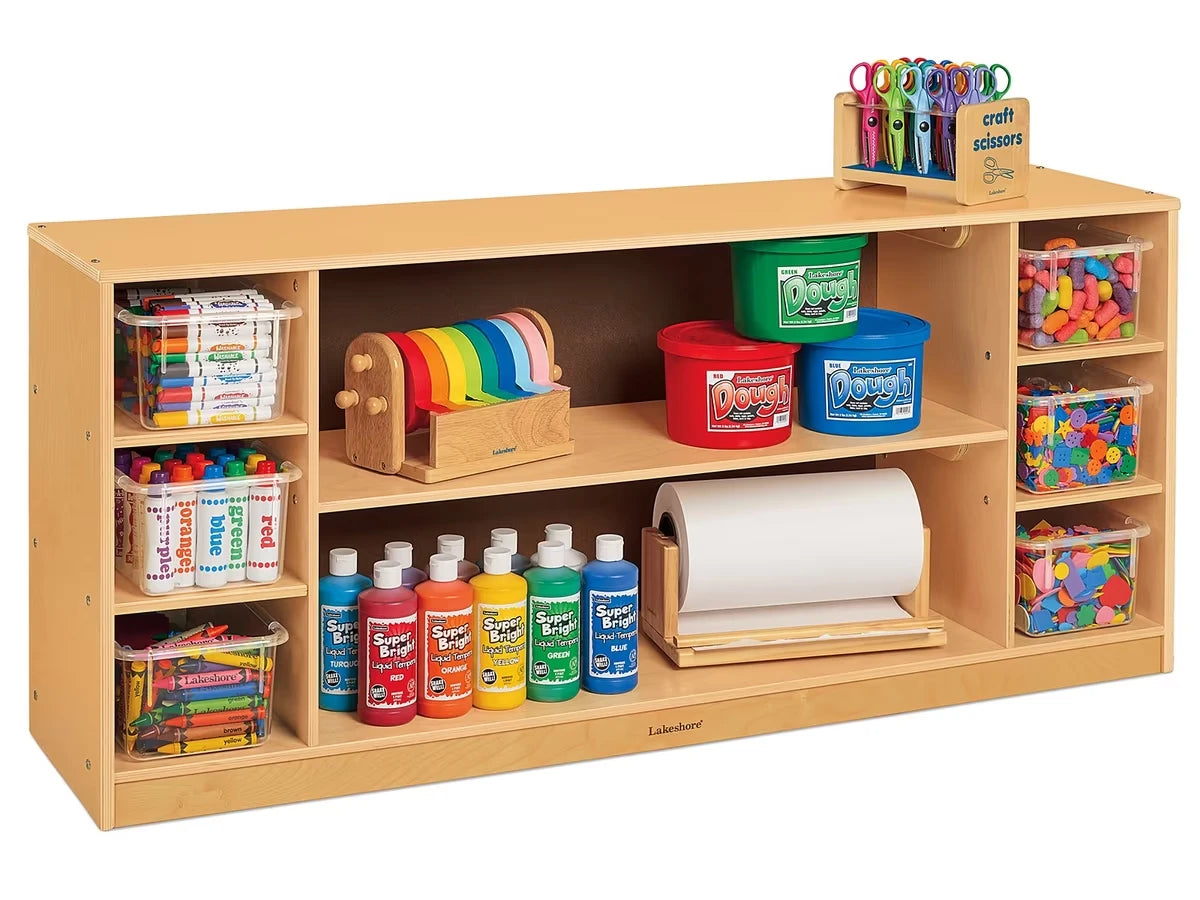 Classic Birch Cubbies & Shelves Low Storage Unit - US 9099