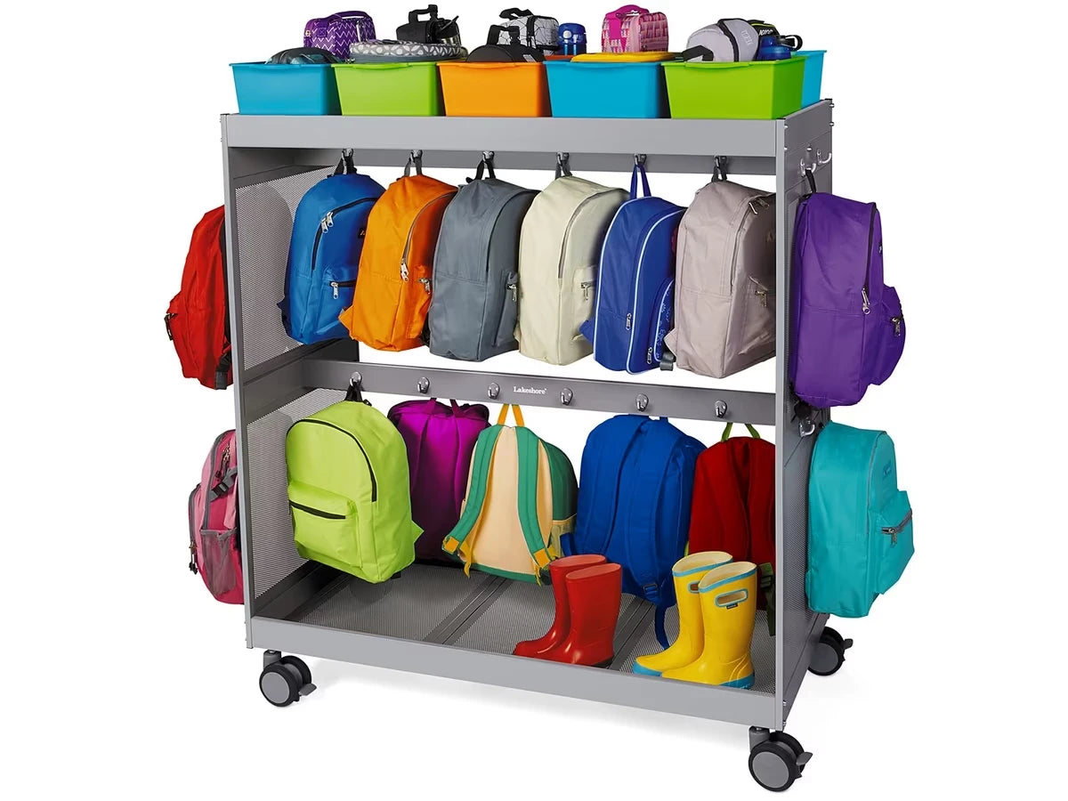 Flex-Space Student Storage Backpack Cart - Gray - US 5073