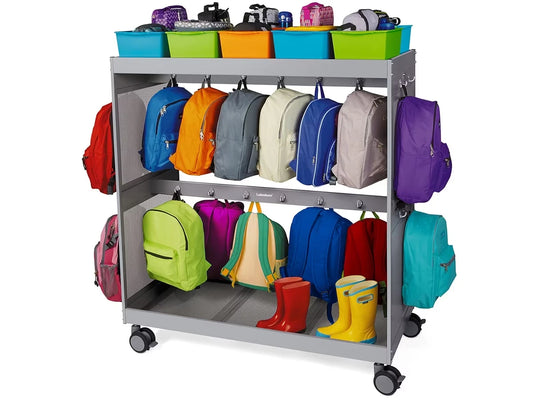 Flex-Space Student Storage Backpack Cart - Gray - US 5073