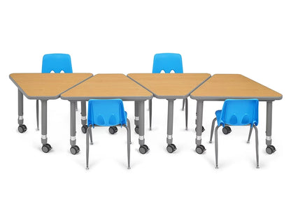 Flex-Space Mobile Wedge Student Desk - Maple - US 2851