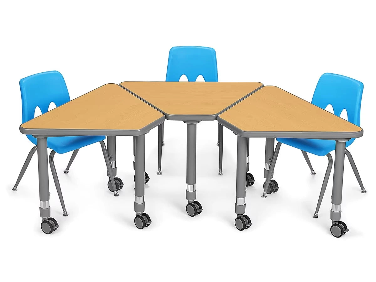 Flex-Space Mobile Wedge Student Desk - Maple - US 2851