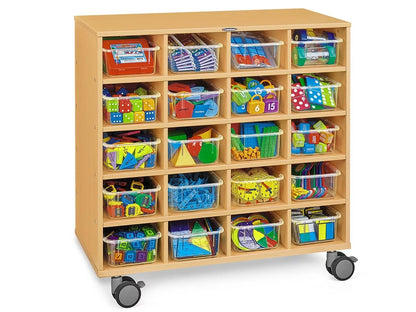 Flex-Space Mobile Clear-View 20-Bin Storage Center - Maple - US 3900