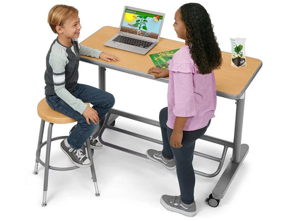 Flex-Space Mobile Standing Desk for Two - Maple - US 3127