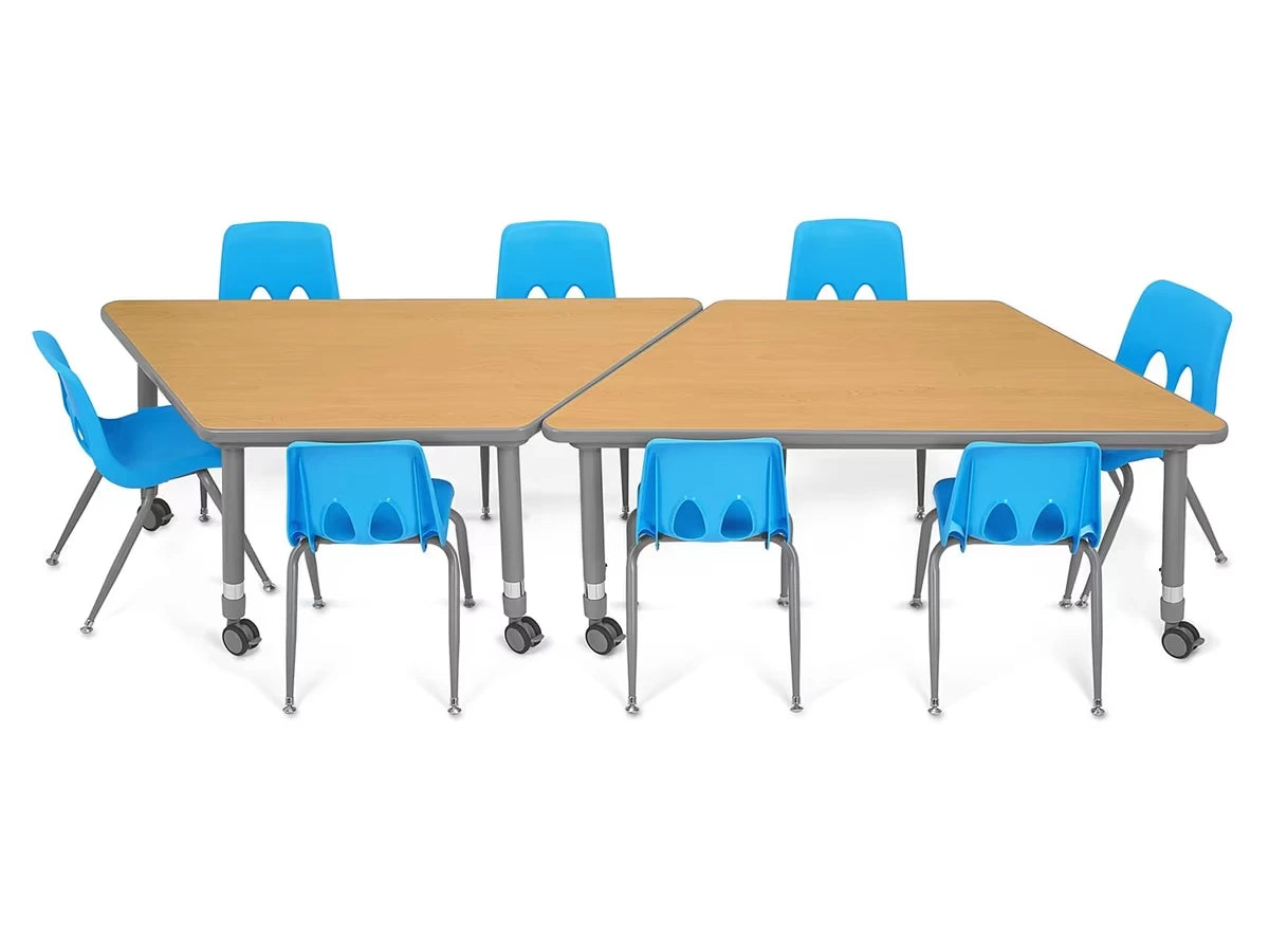 Flex-Space Mobile Trapezoid Table - Maple - US 2392