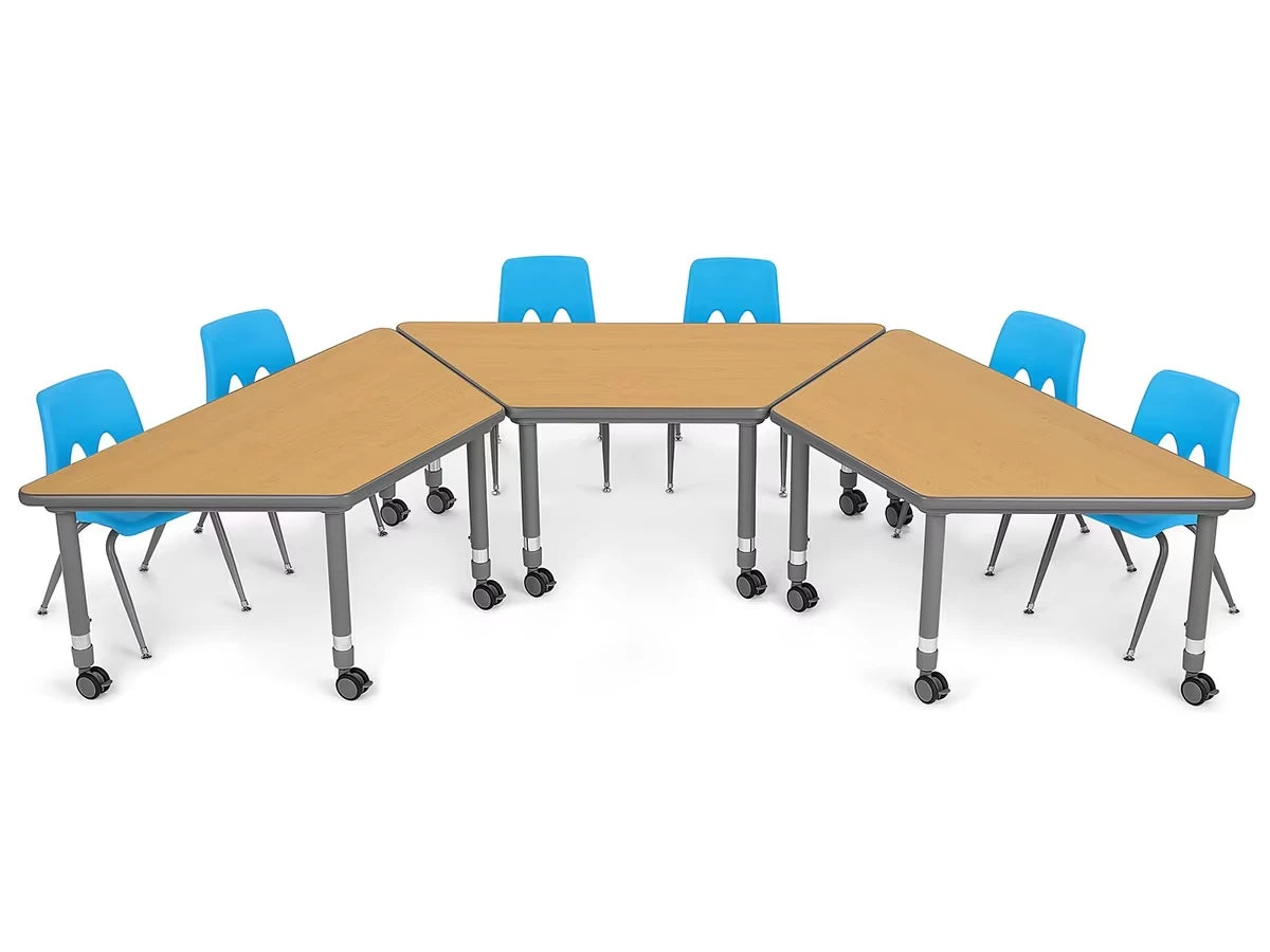 Flex-Space Mobile Trapezoid Table - Maple - US 2392