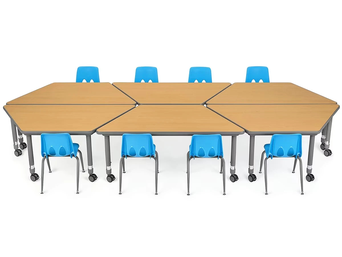 Flex-Space Mobile Trapezoid Table - Maple - US 2392