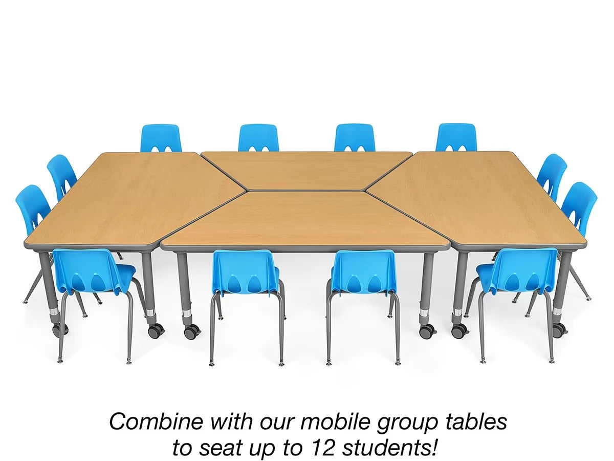 Flex-Space Mobile Trapezoid Table - Maple - US 2392