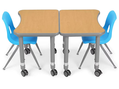 Flex-Space Mobile Student Desk with Book Box - Maple - US 5196