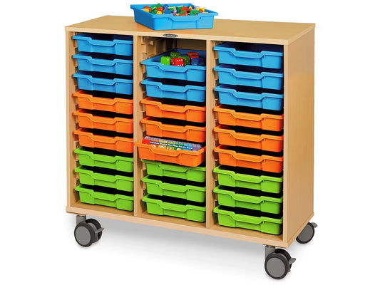Flex-Space Mobile 27-Tray Storage Center - Maple - US 6344