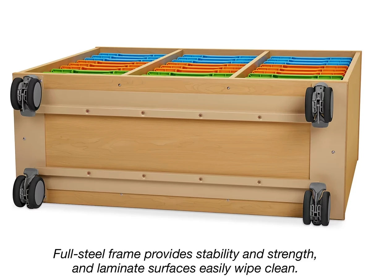 Flex-Space Mobile 27-Tray Storage Center - Maple - US 6344