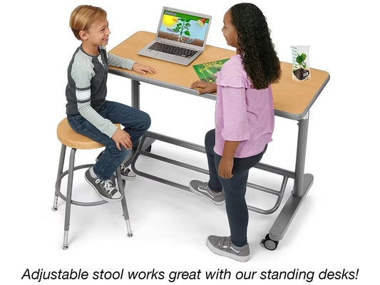 Flex-Space Height-Adjustable Stool - Maple - US 9896