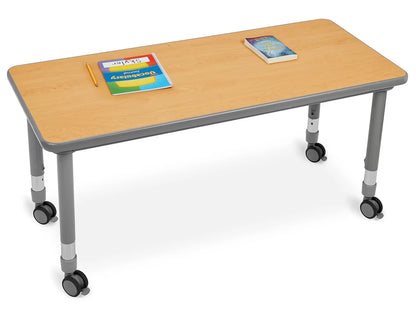 Flex-Space Mobile Student Desk for Two - Maple - US 1037