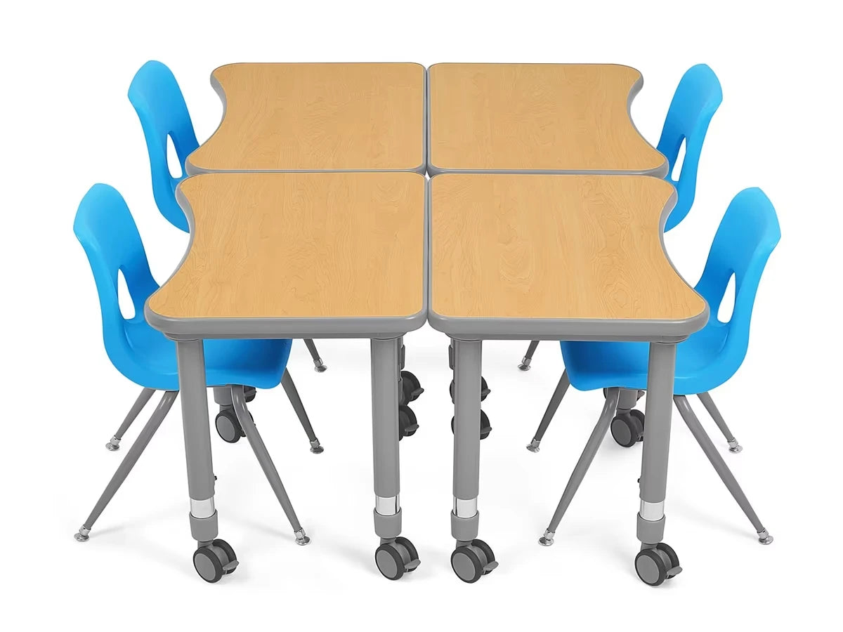 Flex-Space Mobile Student Desk - Maple - US 1879