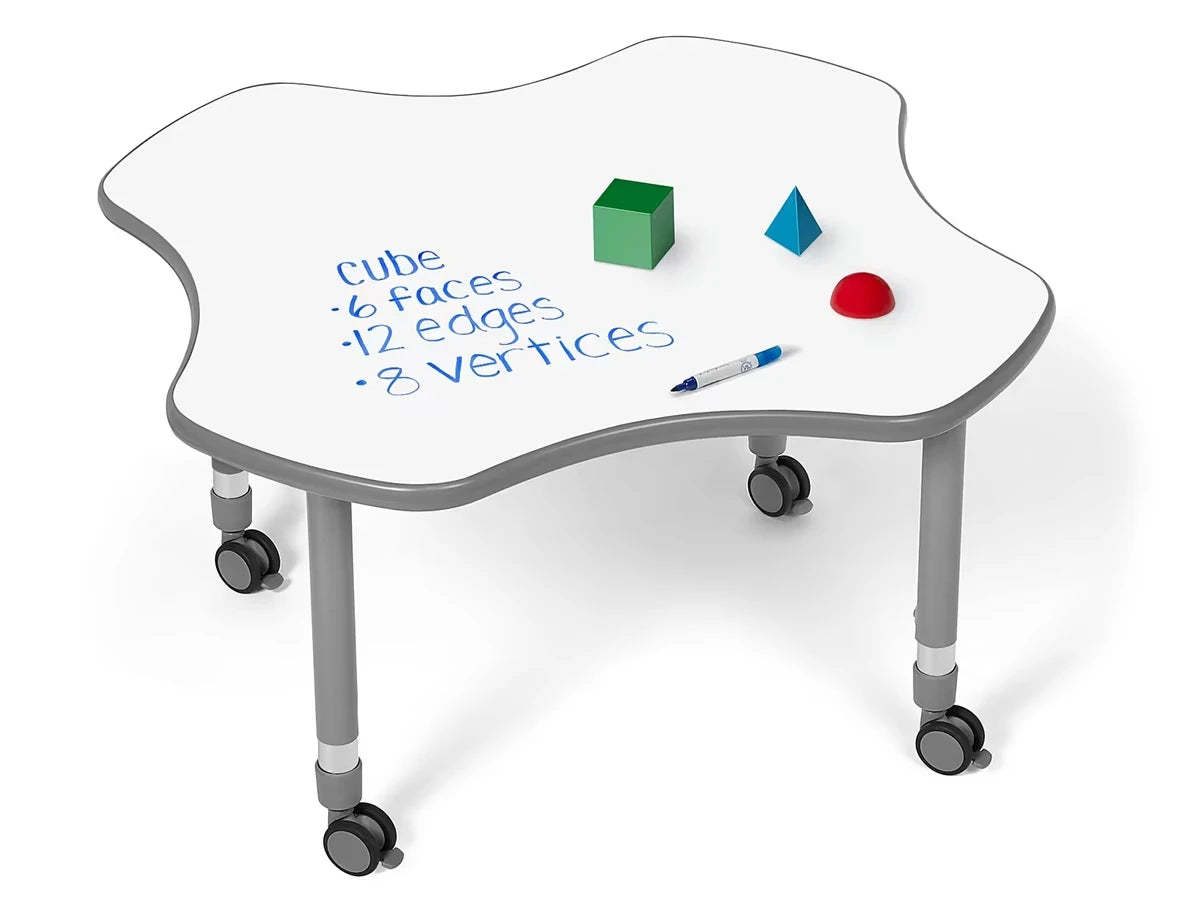 Flex-Space Write & Wipe Mobile Clover Table - US 3333