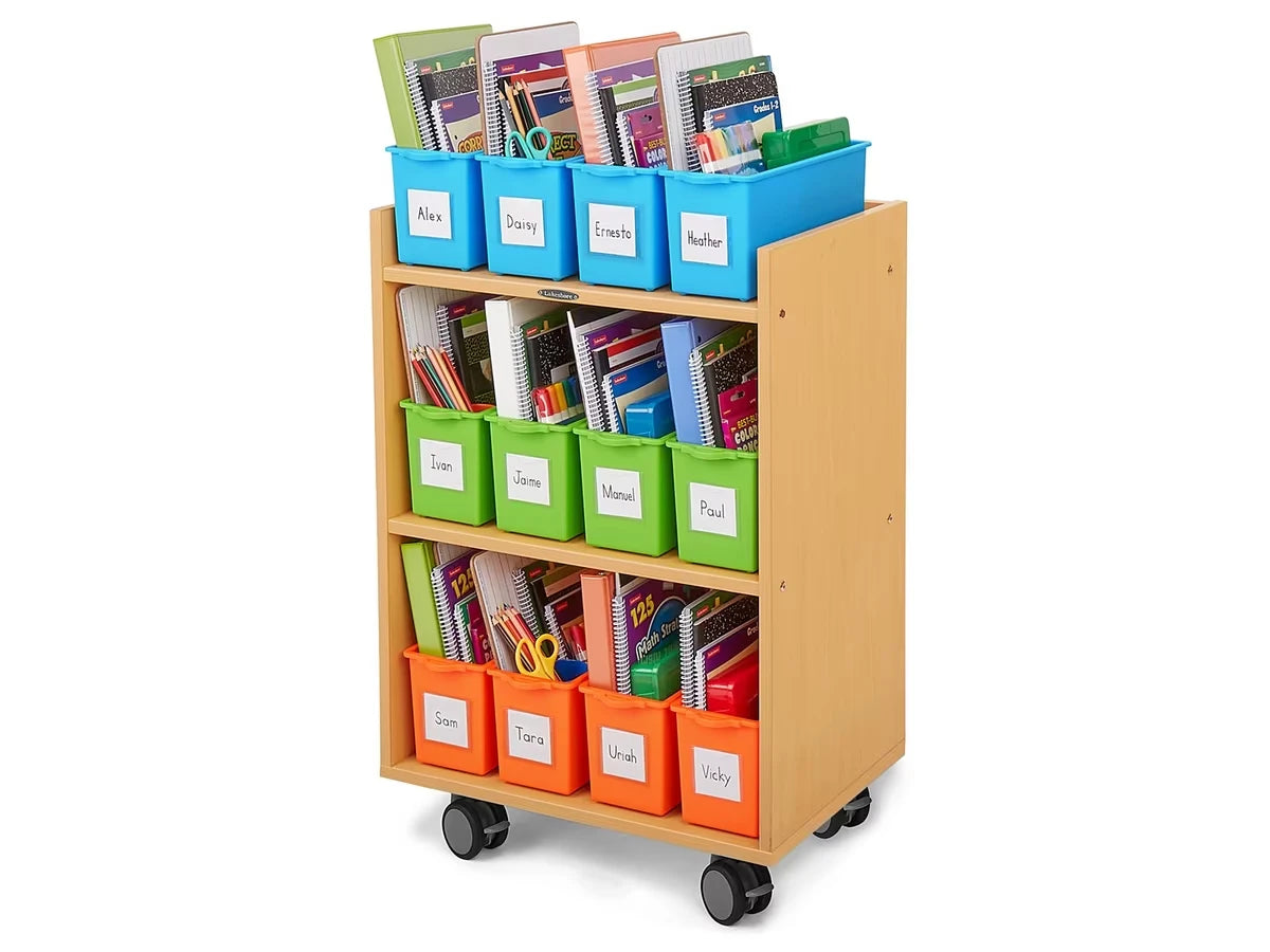 Flex-Space Mobile Storage Bin Center for 12 Students - Maple - US 5104
