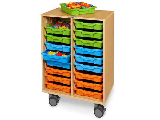 Flex-Space Mobile 18-Tray Storage Center - Maple - US 9165