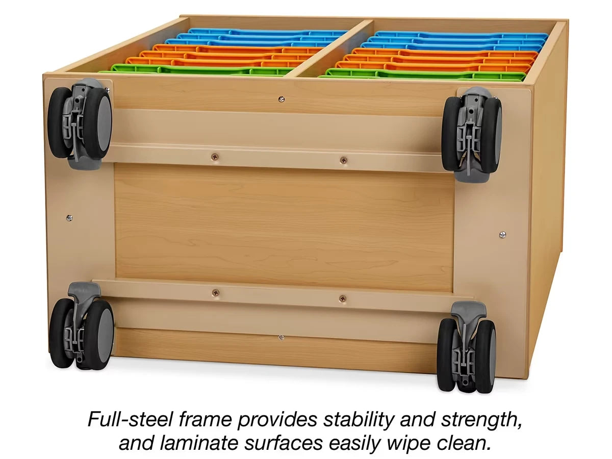 Flex-Space Mobile 18-Tray Storage Center - Maple - US 9165