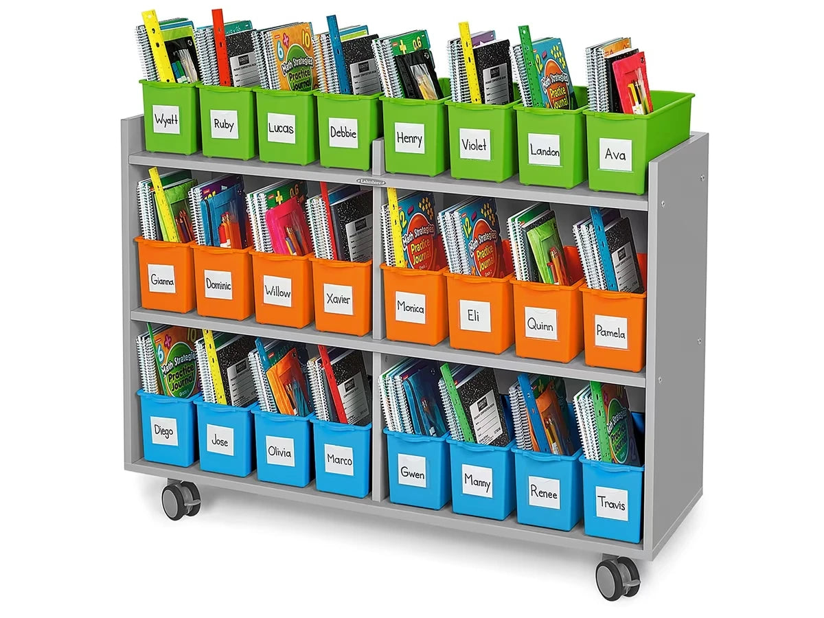 Flex-Space Mobile Storage Bin Center for 24 Students - Gray - US 3255