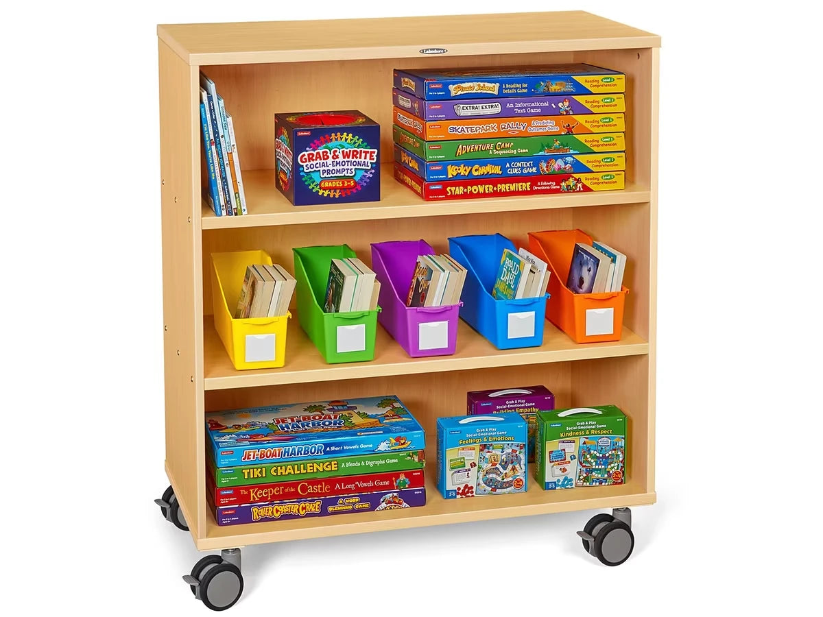 Flex-Space Mobile 3-Shelf All-Purpose Storage Unit - Maple - US 9767
