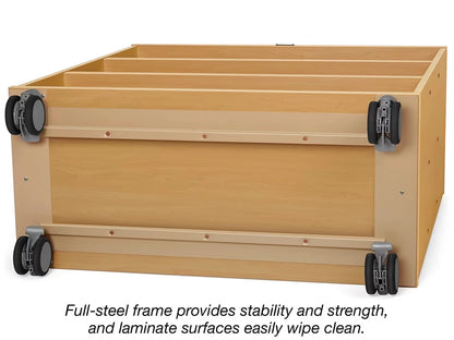 Flex-Space Mobile 3-Shelf All-Purpose Storage Unit - Maple - US 9767