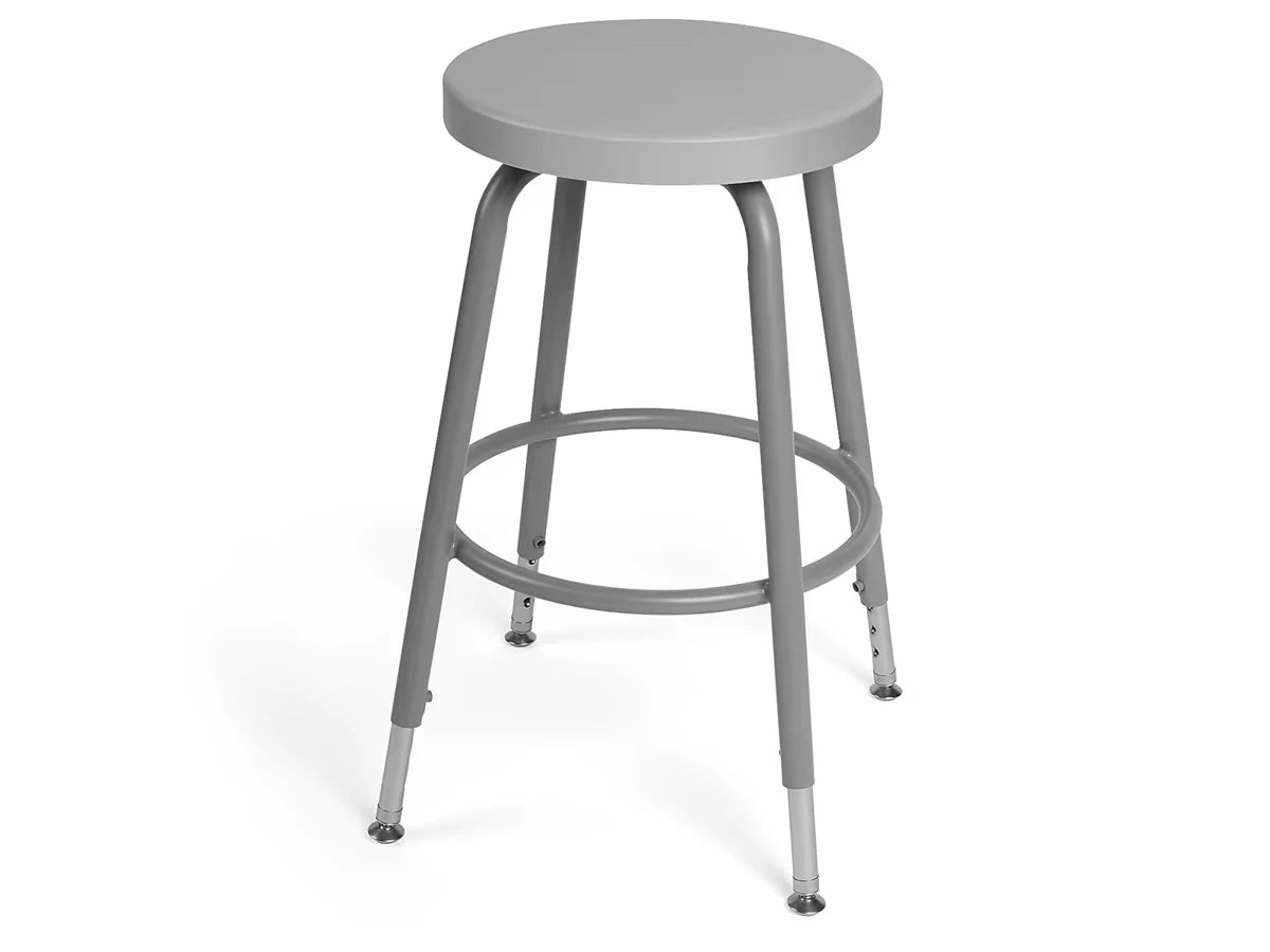 Flex-Space Height-Adjustable Stool - Gray - US 7411