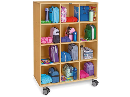 Flex-Space Mobile 12-Cubby Storage Unit - Maple - US 1990