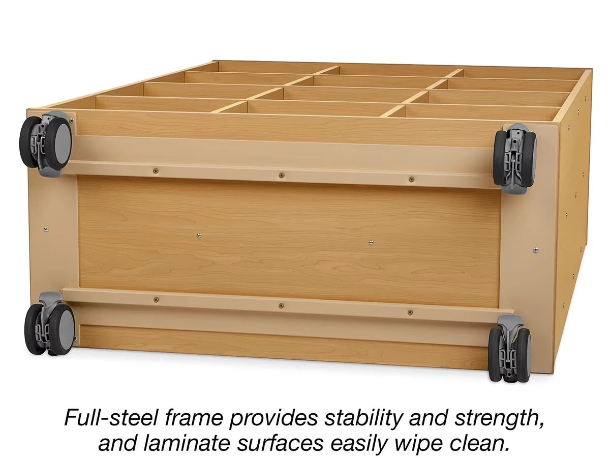 Flex-Space Mobile 12-Cubby Storage Unit - Maple - US 1990