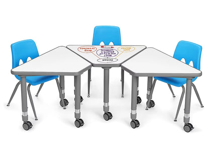Flex-Space Write & Wipe Mobile Wedge Student Desk - US 2605