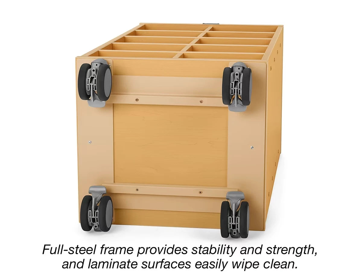 Flex-Space Mobile Clear-View 10-Bin Storage Center - Maple - US 9625