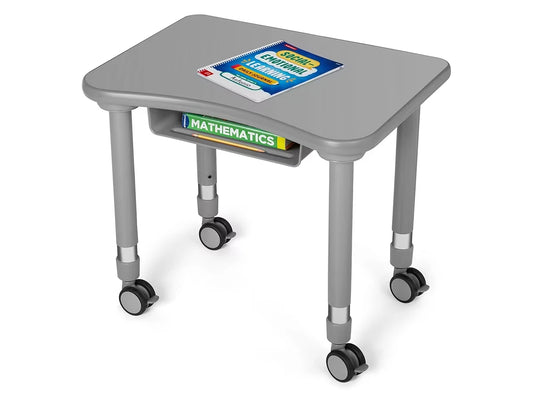 Flex-Space Mobile Student Desk with Book Box - Gray - US 7835