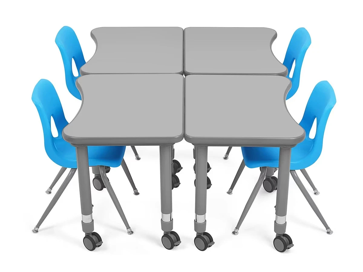 Flex-Space Mobile Student Desk - Gray - US 1453